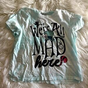 'We're all mad here' Alice in Wonderland Mad Hatter Disney Shirt XL